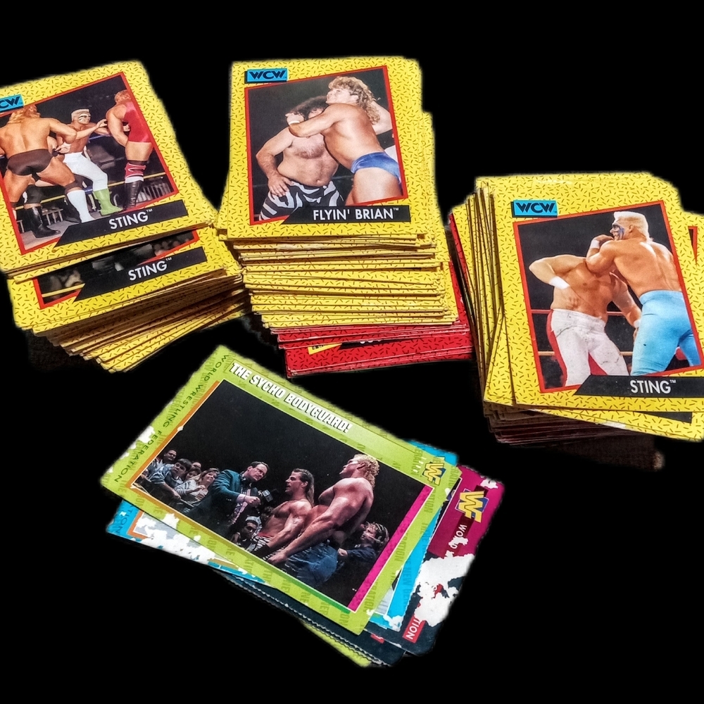 Mixed Lot of Over 200 1991 Impel WCW Wrestling Trading Cards Loose **Used**